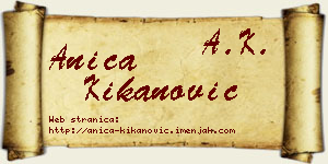 Anica Kikanović vizit kartica